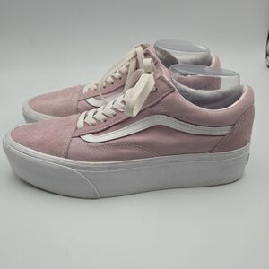 Vans Premium Pig Suede Old Skool Shoes Sepia Rose Wms 11 Mens 9.5 EUC Platform